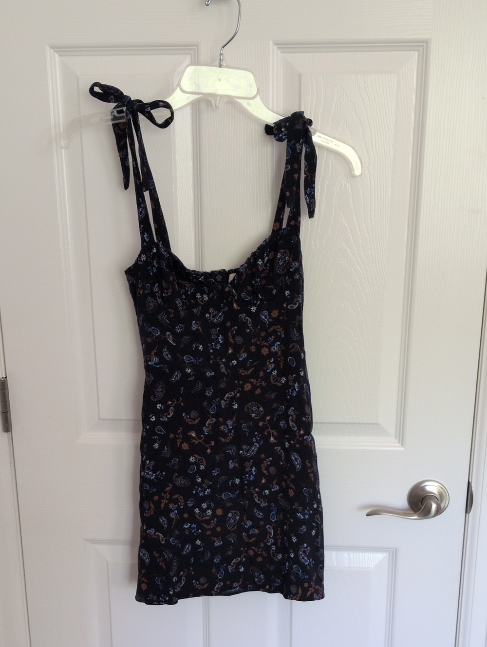 Wilfred Navy Floral Tie-Shoulder Mini Dress